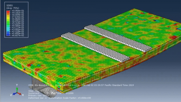 Abaqus simulation of aluminum-concrete beam under bending
