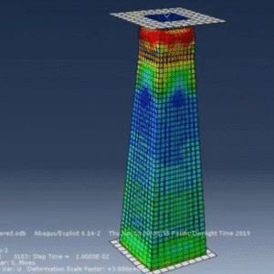 Abaqus simulation of tapered CFST column under axial load