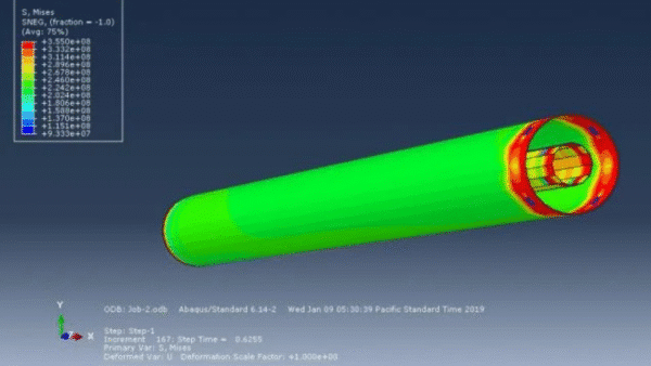 Finite element model of CFDST under eccentric loading