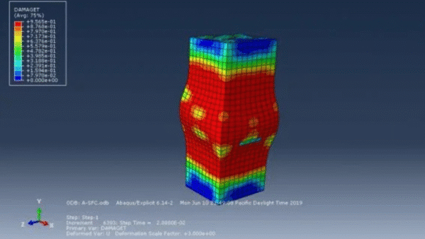 Simulation of CFST column under axial compression in Abaqus