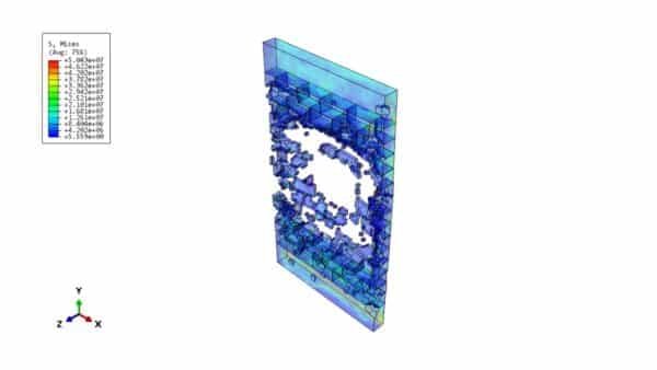 Masonry wall FEM under explosive loading
