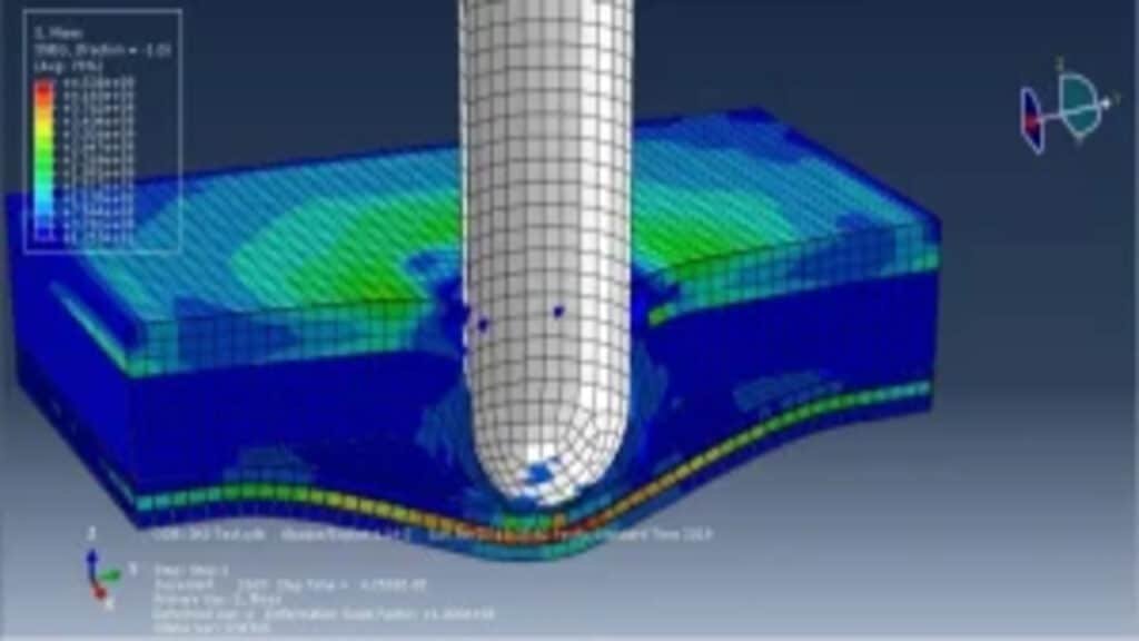 Abaqus simulation of multi-layered composite under projectile impact