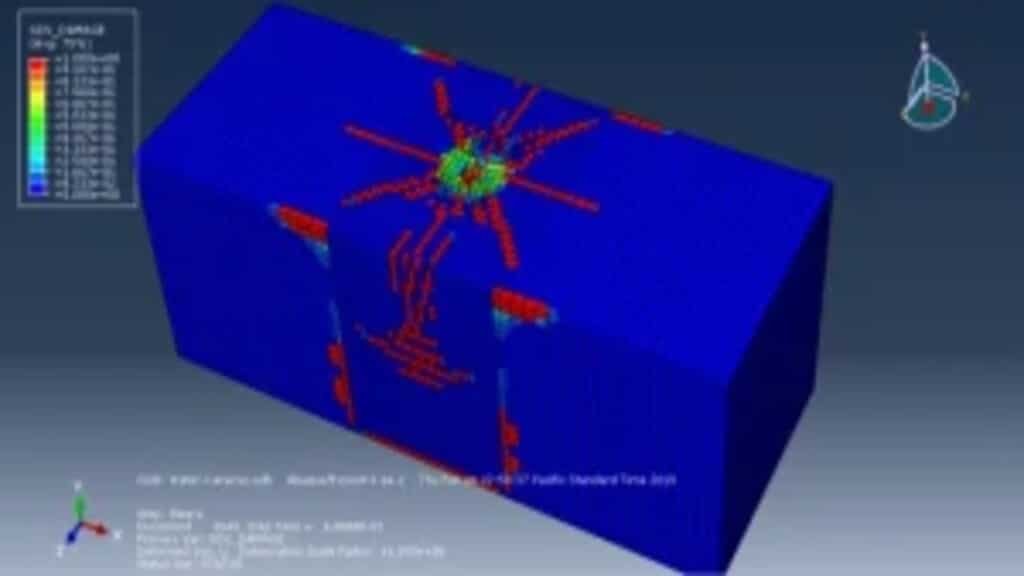 Depth of penetration simulation in alumina ceramics under abrasive waterjet impact using Abaqus