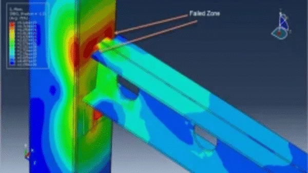 Simulation of Cyclic Loading over Steel Beam-Column with Steel Angle and Gusset in Abaqus