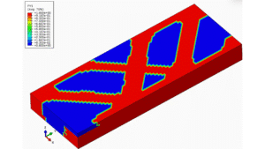 Phase transformation analysis in Abaqus illustrating powder melting and solidification in Laser Powder Bed Fusion (LPBF) additive manufacturing