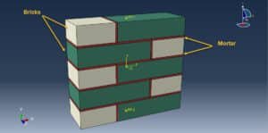 Masonry wall under compression load in micro-modeling