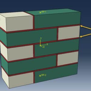 Masonry wall under compression load in micro-modeling