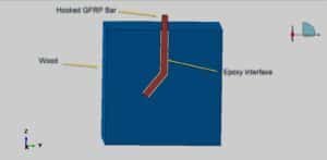 pull-out test of a hooked GFRP bar bonded with epoxy in timber wood
