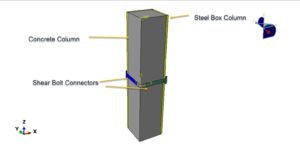 Finite element simulation of bolt shear connectors in a concrete-filled steel column using Abaqus