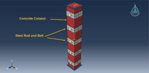 Strengthening of an RC column incorporating different configurations of steel plates and rods