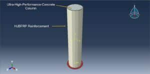 Finite element analysis of hybrid jute/basalt fiber reinforced polymer confined UHPC column under axial compression