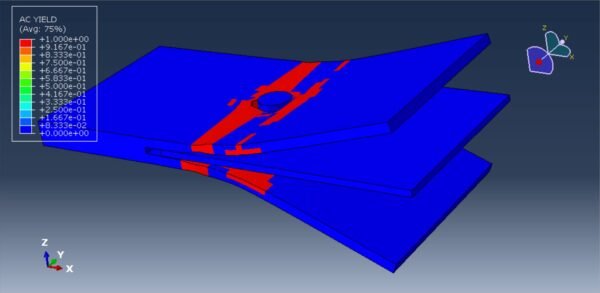 Analysis of the bolted wood-steel panel under tension load