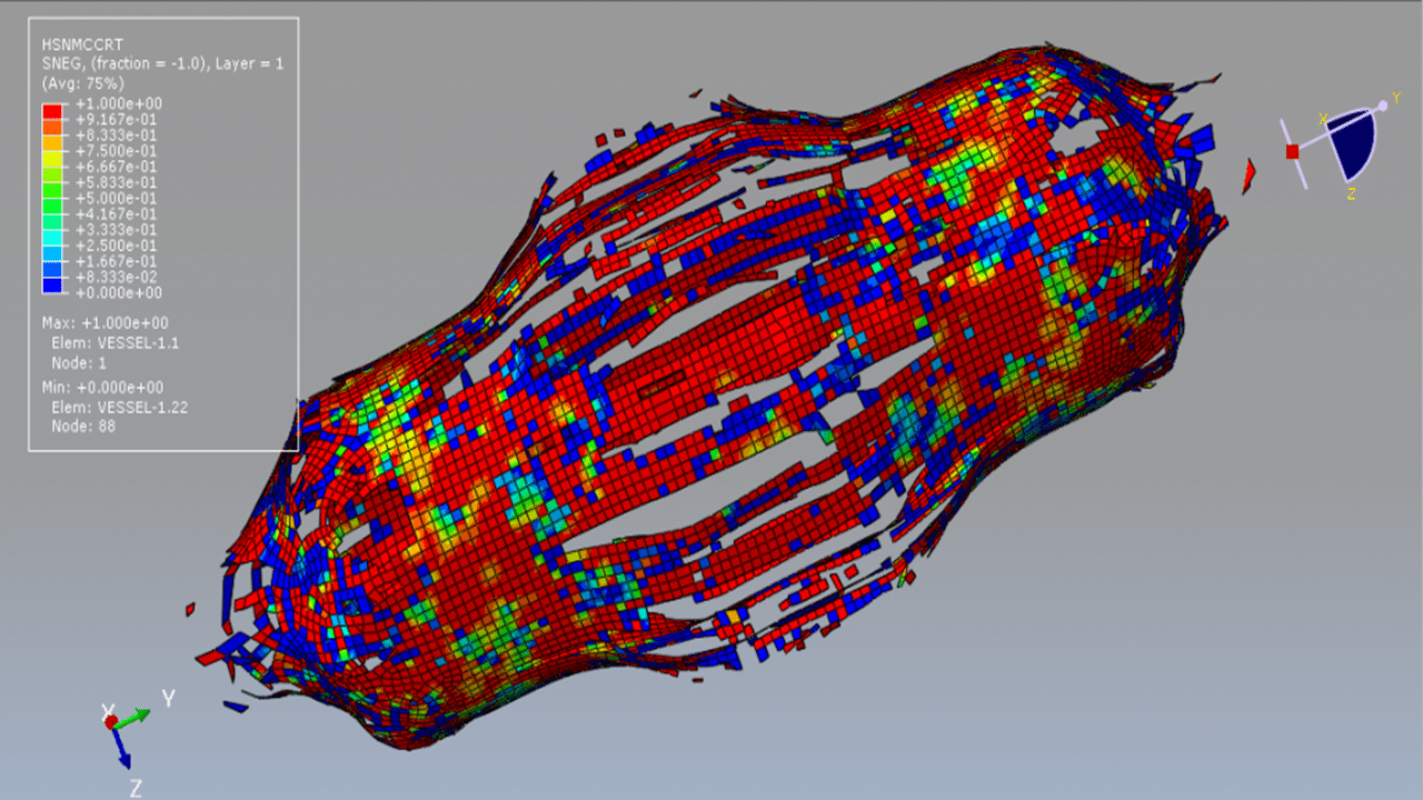 Abaqus Simulation of a CFRP Vessel Subjected to an Internal CEL Explosion