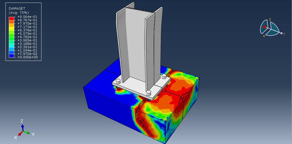 Exposed column base plate connections in moment frame
