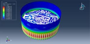 Simulation water sloshing in the cylindrical tank