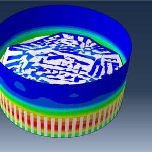 Simulation water sloshing in the cylindrical tank