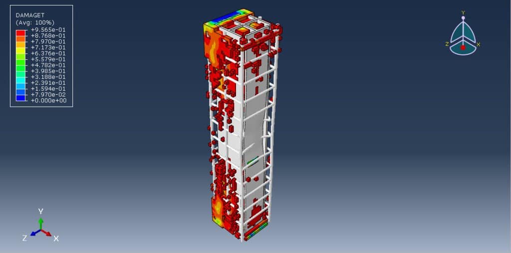 RC column with X-shaped steel core RC column blast analysis