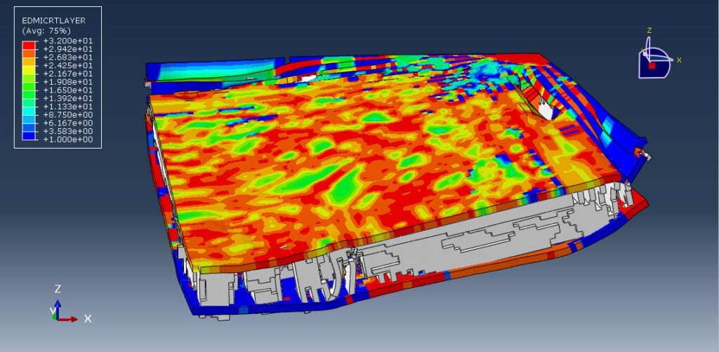 Analysis of a composite panel (CFRP-Ceramic-GFPP) under air blast load condition