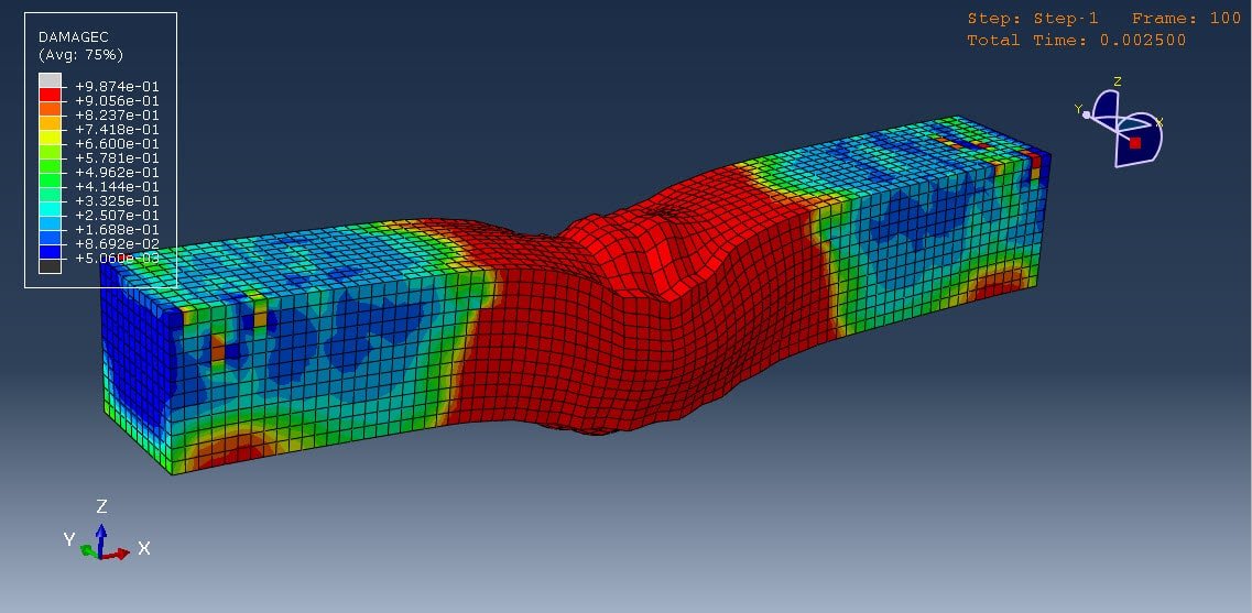 Simulation air blast load over a laced reinforced concrete with wood cover in Abaqus