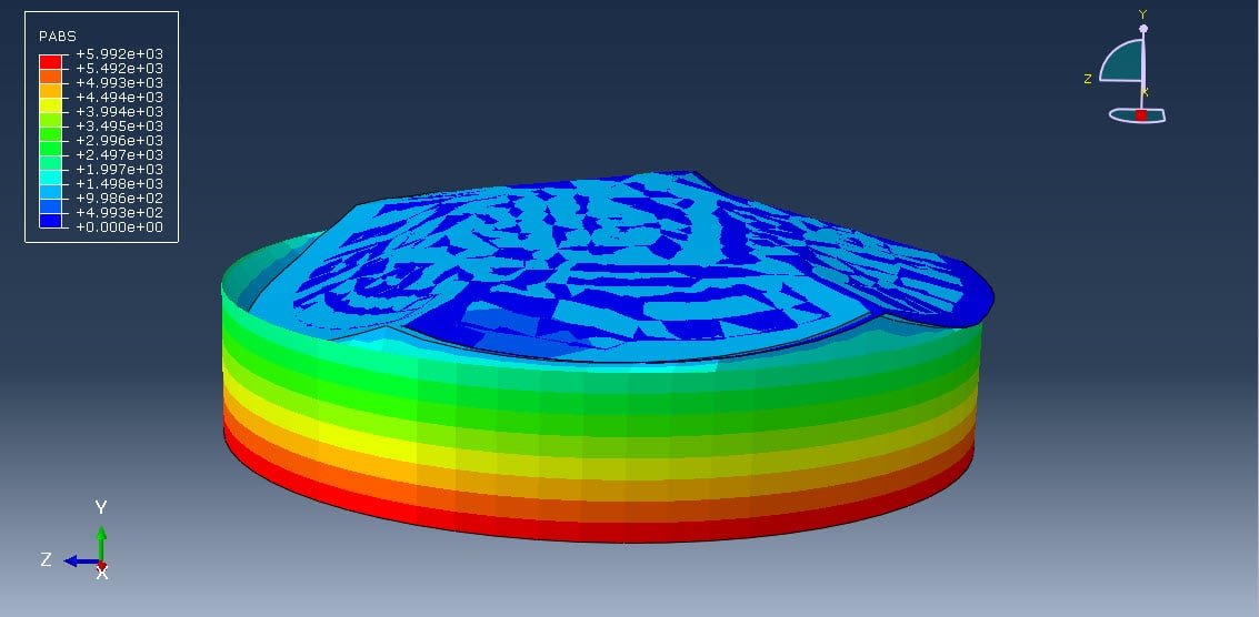 Simulation water sloshing in the cylindrical tank under seismic loading with Acoustic method in Abaqus