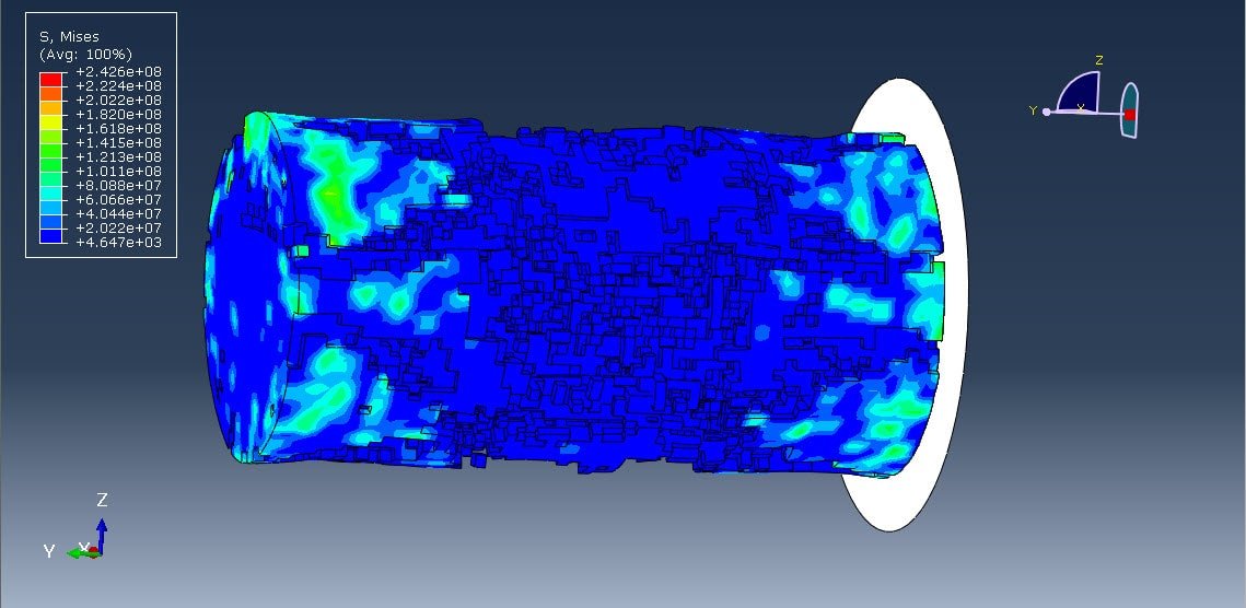 Simulation Johnson–Holmquist-II model of glass under dynamic compression load in Abaqus