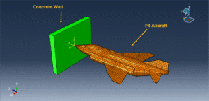 Analysis of a Phantom aircraft collision on a concrete wall