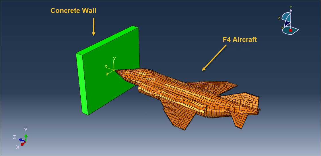 Analysis of a Phantom aircraft collision on a concrete wall