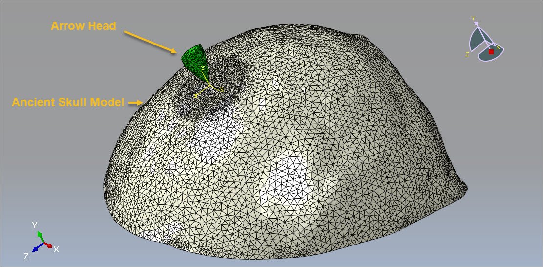 Bronze Age-Arrow head impact on human skull
