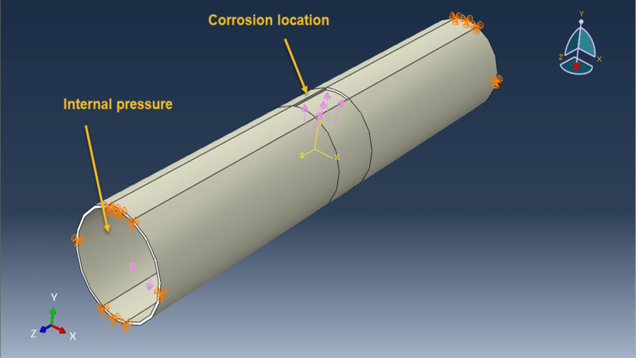 Simulation of External Corrosion in a Steel Pipe