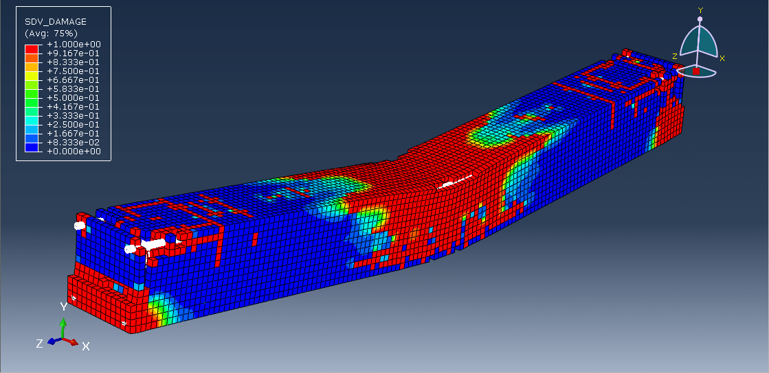 Analysis of a reinforced concrete (RC) beam with an embedded spiral GFRP bar subjected to air blast loading