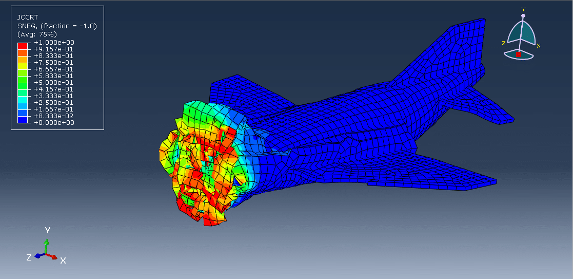 Simulation Phantom aircraft collision on a concrete wall in Abaqus