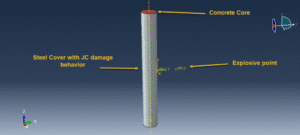 Air Blast Analysis of the RC Column with Spiral Strip and Steel Tube Cover
