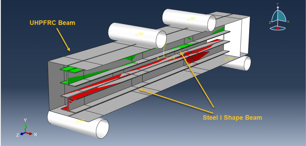 Steel concrete composite beam bending simulation in Abaqus