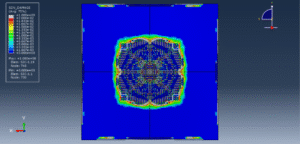 Air blast analysis of PEEK/ceramic/gelatin composite