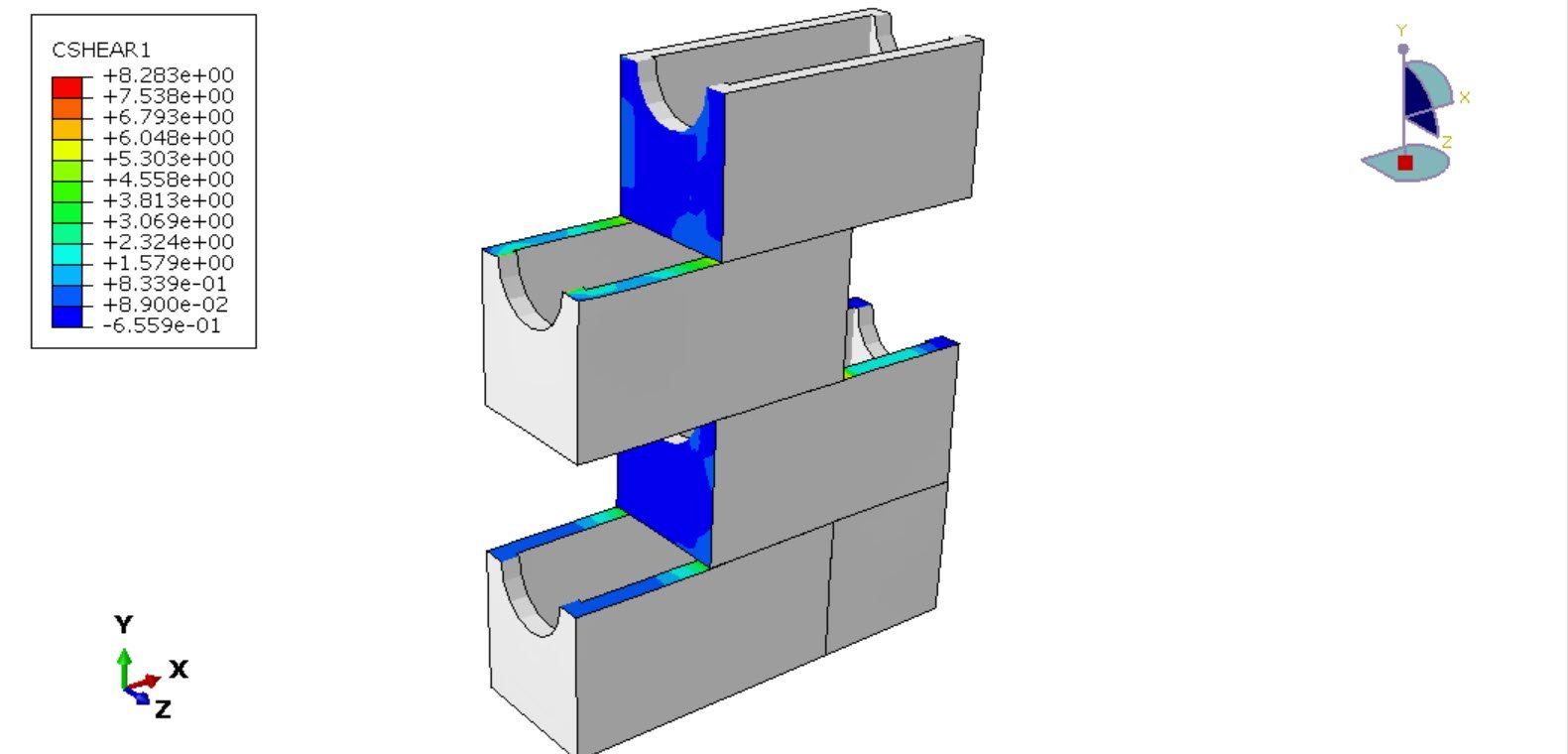 Analysis of the new empty masonry block under compressive load